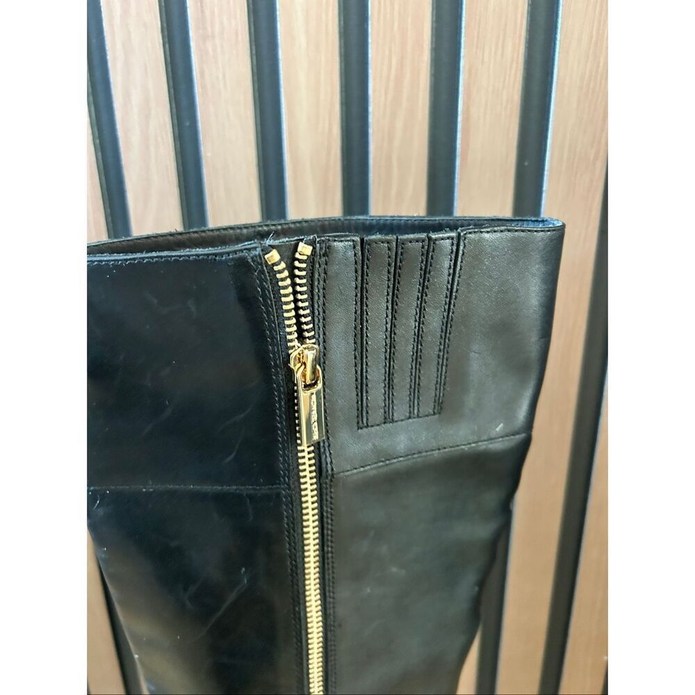 Michael Kors black riding leather boots size 10 M - Picture 3 of 10